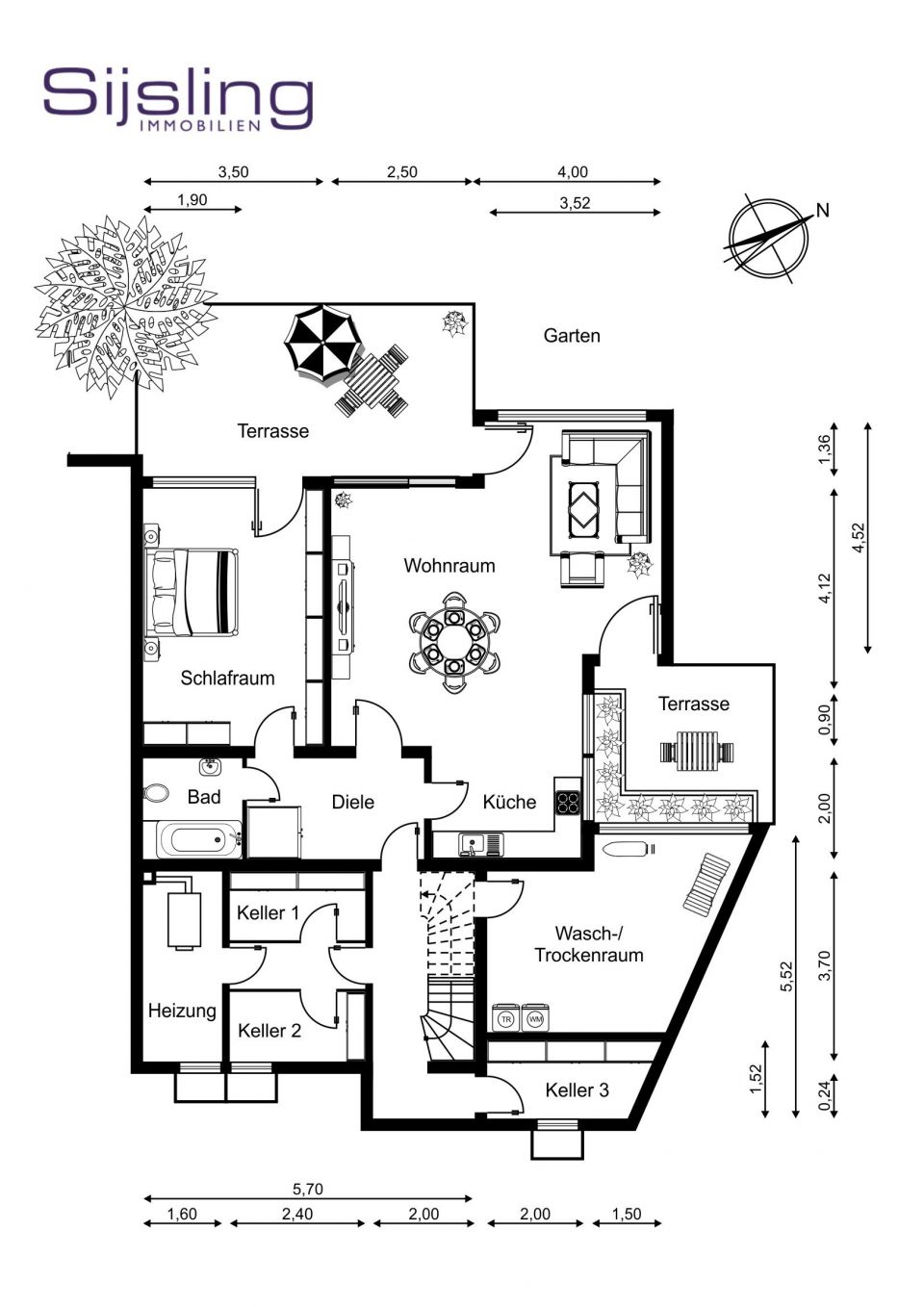 Grundriss 2-Zimmerwohnung